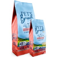 Сухой корм для собак Pet's Brunch для взрослых собак средних пород с телятиной 4 кг