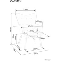 Интерьерное кресло Signal Carmen Velvet Bluvel 19 (черный/черный мат)