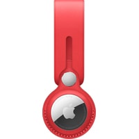 Брелок Apple кожаный с подвеской для AirTag (красный) MK0V3