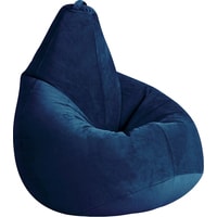 Кресло-мешок Kreslomeshki Груша велюр (XL, темно-синий)
