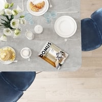 Кухонный стол Домус Диннер 3 (серый бетон/белый)
