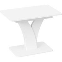 Кухонный стол Трия Люксембург тип 2 (белый/стекло белое матовое)