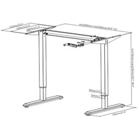 Стол для работы стоя ErgoSmart Manual Desk Spec. 1360x800x36 мм (бетон чикаго светло-серый/чер)