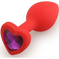Анальная пробка Play Secrets Silicone Butt Plug Heart Shape Small красный/фиолетовый 39799