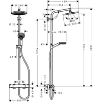 Душевая система  Hansgrohe Crometta S 240 1jet Showerpipe [27267000]