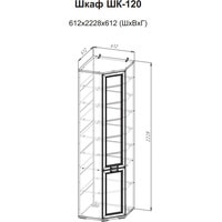 Шкаф-витрина SV-Мебель МС Александрия ШК-120 угловой (сосна санторини светлый) в Солигорске