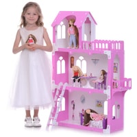 Кукольный домик Krasatoys Дом Милана с мебелью 000271 (белый/розовый)