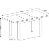 Кухонный стол Senira Кастусь 110-145x70 (дуб вотан/белый)