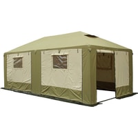 Тент-шатер Митек Пикник-Люкс 4x3 м (хаки/бежевый)
