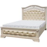 Кровать Муром-мебель Оливия с мягкой вставкой 200x200 (с основанием)
