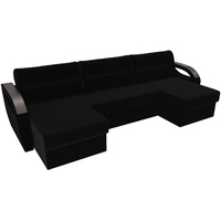 П-образный диван Лига диванов Форсайт 100813 (черный)