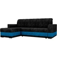 Угловой диван Mebelico Честер 61109 (левый, велюр, черный/голубой)