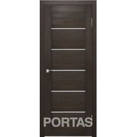 Межкомнатная дверь Portas S22 80x200 (орех шоколад, стекло мателюкс матовое)