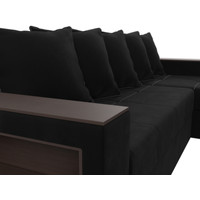 Угловой диван Лига диванов Дубай лайт правый 114170 (микровельвет черный)