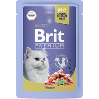Пресервы Brit Premium для взрослых кошек форель в желе 85 г