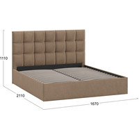 Кровать Трия Эмбер универсальный тип 1 160x200 (микровелюр Wellmart Latte)