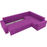 Угловой диван Лига диванов Мэдисон Long 28838 (правый, микровельвет, фиолетовый/черный)