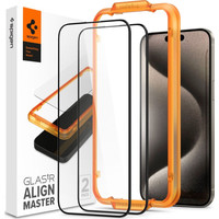 Защитное стекло Spigen ALM Glas FC для iPhone 15 Pro Max AGL06875 (2шт)