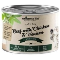Консервированный корм для кошек Chicopee Kitten с говядиной, курицей и олениной 195 г