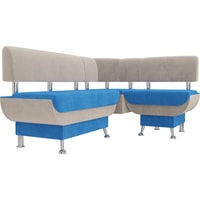 Угловой диван Mebelico Альфа 106933 (левый, голубой/бежевый)