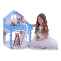 Кукольный домик Krasatoys Дом Марина с мебелью 000266 (белый/голубой)