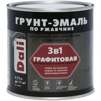 Грунт-эмаль Dali Графитовая по ржавчине 3 в 1 0.75 л (серебристый)