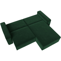 Угловой диван Лига диванов Прага классик правый (велюр, зеленый)