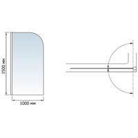 Стеклянная шторка для ванны RGW SC-01 100х150