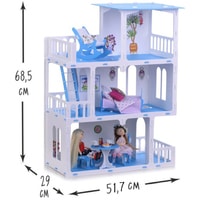 Кукольный домик Krasatoys Дом Маргарита с мебелью 000272 (белый/голубой)