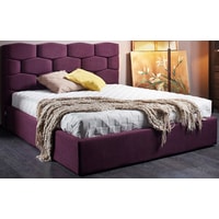 Кровать Aupi Нина 200x160 (с ПМ, велюр, бордовый/фиолетовый)