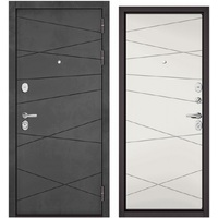 Металлическая дверь Бульдорс Standart 90 PP-6 205x96 (серый/белый, правый)