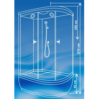 Душевая кабина Водный мир Стандарт ВМ-886 Е R 80x120 (тонированное стекло)
