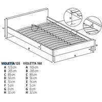 Кровать Halmar Violetta 120x200 (античная черешня/черный)