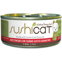 Консервированный корм для кошек SushiCat Chunks with Surimi Crab flavoured in Gravy 70 г