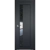 Межкомнатная дверь ProfilDoors 2.71U L 80x200 (черный матовый/стекло дождь черный)
