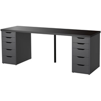 Стол Ikea Линнмон/Алекс (черно-коричневый/серый) 290.472.57