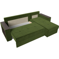 Угловой диван Лига диванов Дубай лайт правый 114168 (микровельвет зеленый)