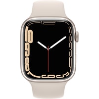 Умные часы Apple Watch Series 7 45 мм (сияющая звезда/сияющая звезда спортивный) в Пинске