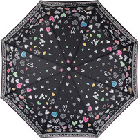 Складной зонт Moschino 7948-OCA Scribble Hearts Black