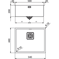 Кухонная мойка Artinox Titanium 50 (антрацит) [BI50402A]