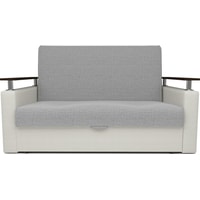 Диван Мебель-АРС Шарм 140 см (экокожа/рогожка, белый/серый)