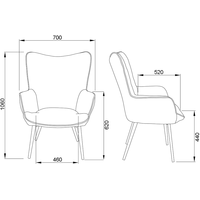 Интерьерное кресло AksHome Bogema 78235 (ткань, бирюзовый/черный)