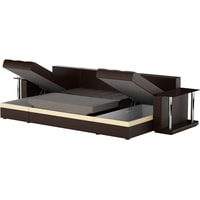 П-образный диван Craftmebel Атланта П 2 стола (бнп, экокожа, коричневый)