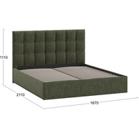 Кровать Трия Эмбер универсальный тип 1 160x200 (микровелюр Jercy Deep Green)