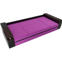 П-образный диван Лига диванов Майами 103055 (микровельвет/экокожа, фиолетовый/черный/черный)