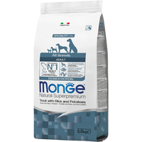 Сухой корм для собак Monge All Breeds Adult Monoprotein Trout, Rice and Potatoes (для всех пород с форелью, рисом и картофелем) 2.5 кг