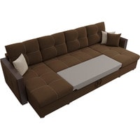 П-образный диван Лига диванов Валенсия 31444 (микровельвет, коричневый)