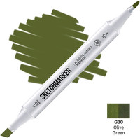 Маркер художественный Sketchmarker Двусторонний G30 SM-G30 (зеленый оливковый)