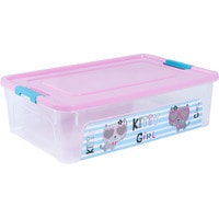 Ящик для хранения Алеана Smart Box Pet Shop 14 л (прозрачный/розовый/бирюзовый)