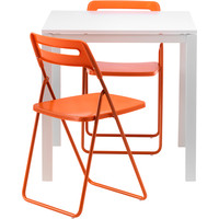 Обеденная группа Ikea Мельторп/Ниссе (белый/оранжевый) [890.292.98]